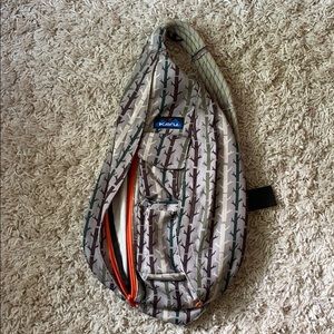 KAVU Rope Sling Bag -- Tree Pattern with Orange